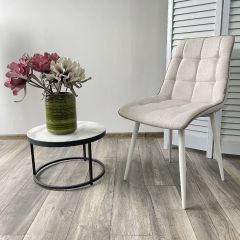 Стул CHIC HE622-01/ HE622-05 топленое молоко, ткань/ белый каркас М-City в Набережных Челнах - naberezhnye-chelny.mebel24.online | фото 4