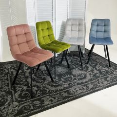 Стул CHILLI SQUARE BLUVEL-03 светло-серый, велюр / черный каркас М-City в Набережных Челнах - naberezhnye-chelny.mebel24.online | фото 5