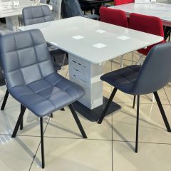 Стул CHILLI SQUARE HK017-09 серо-черничный, PU/ черный каркас М-City в Набережных Челнах - naberezhnye-chelny.mebel24.online | фото 6