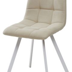 Стул CHILLI SQUARE UF860-01B бежевый, ткань/ белый каркас М-City в Набережных Челнах - naberezhnye-chelny.mebel24.online | фото