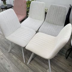 Стул ELVIS WZ2042-18 белая галька фактурный велюр / белый каркас М-City в Набережных Челнах - naberezhnye-chelny.mebel24.online | фото 6