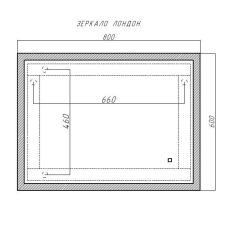 Зеркало Лондон 800х600 с подсветкой Домино (GL7019Z) в Набережных Челнах - naberezhnye-chelny.mebel24.online | фото 8