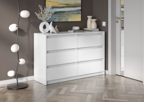 АЙДЕН КМ06-1200 Комод 6 ящиков (белый) в Набережных Челнах - naberezhnye-chelny.mebel24.online | фото