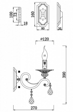 Бра Maytoni Grace RC247-WL-01-R в Набережных Челнах - naberezhnye-chelny.mebel24.online | фото 2