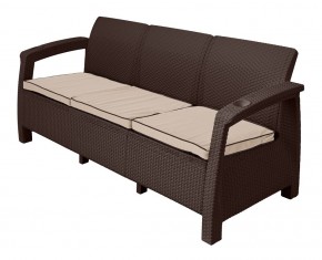 Диван Yalta Premium Sofa 3 Set (Ялта) шоколадный (+подушки под спину) в Набережных Челнах - naberezhnye-chelny.mebel24.online | фото