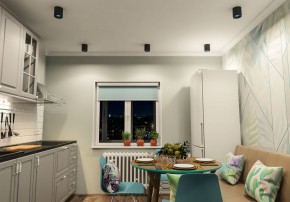 DK3090-BK+CY Светильник накладной IP 20, 10 Вт, GU5.3, LED, черный/голубой, пластик в Набережных Челнах - naberezhnye-chelny.mebel24.online | фото 2