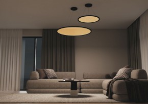 DK6616-BK Подвесной горизонтальный светильник Veil со светодиодом H900 d600 220V 48W 3000-6000K IP20 черный алюминий в Набережных Челнах - naberezhnye-chelny.mebel24.online | фото 5