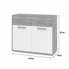 ФЛОРИДА Гостиная (модульная) дуб серый/белый в Набережных Челнах - naberezhnye-chelny.mebel24.online | фото 6