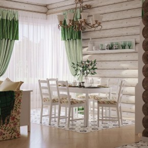 Комлект Вествик обеденный стол и четыре стула, массив сосны, цвет белый в Набережных Челнах - naberezhnye-chelny.mebel24.online | фото