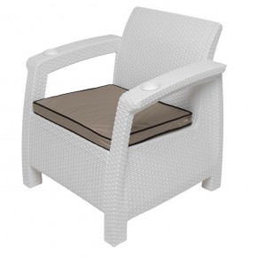 Комплект кресел Yalta Premium Double Seat (Ялта) белый (+подушки под спину) в Набережных Челнах - naberezhnye-chelny.mebel24.online | фото 3