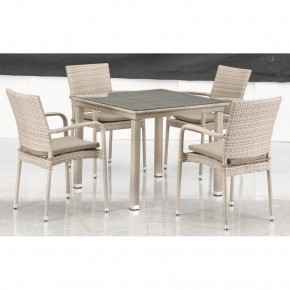 Комплект плетеной мебели T256C/Y376C-W85 Latte (4+1) + подушки на стульях в Набережных Челнах - naberezhnye-chelny.mebel24.online | фото 3