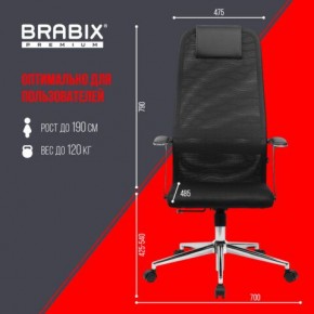 Кресло BRABIX PREMIUM "Ultimate EX-801" хром, плотная двойная сетка Х2, черное, 532917 в Набережных Челнах - naberezhnye-chelny.mebel24.online | фото 7