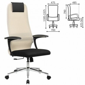 Кресло офисное BRABIX PREMIUM "Ultimate EX-801" хром, плотная двойная сетка Х2, черное/бежевое, 532919 в Набережных Челнах - naberezhnye-chelny.mebel24.online | фото 1