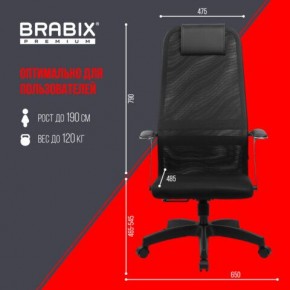 Кресло офисное BRABIX PREMIUM "Ultimate EX-801" пластик, плотная двойная сетка Х2, черное, 532922 в Набережных Челнах - naberezhnye-chelny.mebel24.online | фото 5