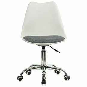 Кресло стул BRABIX "Eames MG-310 CH", хром, пластик белый, ткань серая, 532924 в Набережных Челнах - naberezhnye-chelny.mebel24.online | фото 1