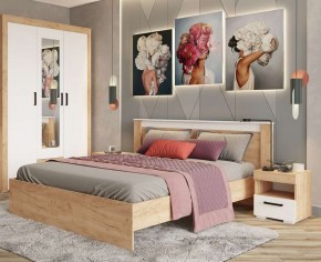 Кровать Адель 1.4 Настил из ДСП 2с дуб крафт золотой/белый в Набережных Челнах - naberezhnye-chelny.mebel24.online | фото 2