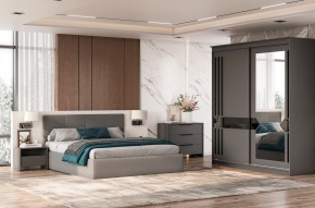 Кровать двойная №4 с основанием (Серый) в Набережных Челнах - naberezhnye-chelny.mebel24.online | фото 3