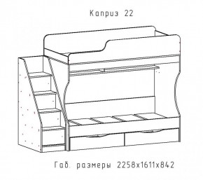 КАПРИЗ-22 Кровать двухъярусная 800 настил ЛДСП в Набережных Челнах - naberezhnye-chelny.mebel24.online | фото 2