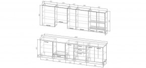 Кухонный гарнитур Смоки 3000 h950 (Стол. 38 мм) в Набережных Челнах - naberezhnye-chelny.mebel24.online | фото 2