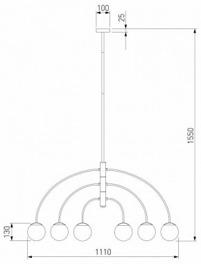 Люстра на штанге Eurosvet Cenacolo 30179/6 черный в Набережных Челнах - naberezhnye-chelny.mebel24.online | фото 3