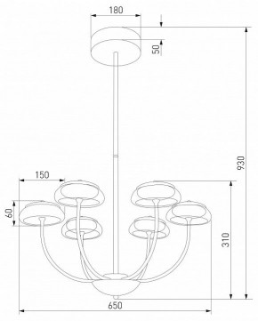 Люстра на штанге Eurosvet Fungo 50388 LED черный в Набережных Челнах - naberezhnye-chelny.mebel24.online | фото 4