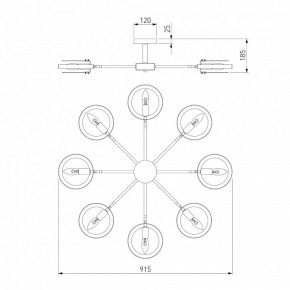 Люстра на штанге Eurosvet Gallo 70121/8 черный в Набережных Челнах - naberezhnye-chelny.mebel24.online | фото 3