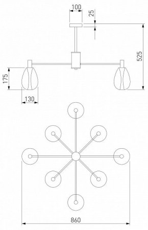 Люстра на штанге Eurosvet Magma 60175/8 латунь в Набережных Челнах - naberezhnye-chelny.mebel24.online | фото 3