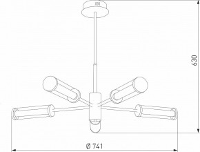 Люстра на штанге Eurosvet Stark 50386/5 LED латунь в Набережных Челнах - naberezhnye-chelny.mebel24.online | фото 6