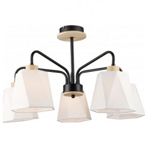 Люстра на штанге Imex MD.5714 MD.5714-5-S-BK+WOOD в Набережных Челнах - naberezhnye-chelny.mebel24.online | фото