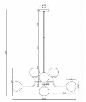 Люстра на штанге Maytoni Erich MOD221-PL-08-G в Набережных Челнах - naberezhnye-chelny.mebel24.online | фото 6