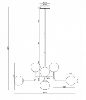 Люстра на штанге Maytoni Erich MOD221-PL-08-N в Набережных Челнах - naberezhnye-chelny.mebel24.online | фото 3