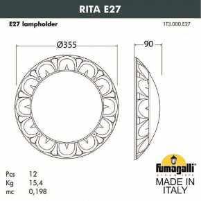 Накладной светильник Fumagalli Rita 1T3.000.000.AYE27 в Набережных Челнах - naberezhnye-chelny.mebel24.online | фото 2