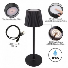 Настольная лампа декоративная Arte Lamp Fuyue A1616LT-1BK в Набережных Челнах - naberezhnye-chelny.mebel24.online | фото 3