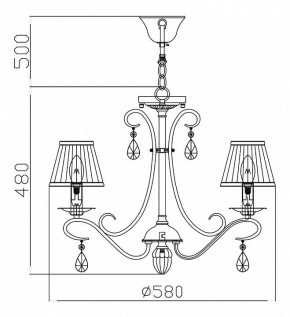 Подвесная люстра Maytoni Brionia ARM172-05-G в Набережных Челнах - naberezhnye-chelny.mebel24.online | фото 5