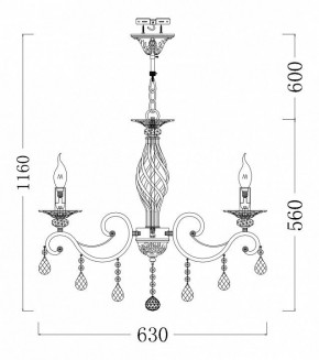 Подвесная люстра Maytoni Grace ARM247-06-G в Набережных Челнах - naberezhnye-chelny.mebel24.online | фото 3