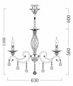 Подвесная люстра Maytoni Grace RC247-PL-06-R в Набережных Челнах - naberezhnye-chelny.mebel24.online | фото 5