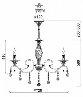 Подвесная люстра Maytoni Grace RC247-PL-08-R в Набережных Челнах - naberezhnye-chelny.mebel24.online | фото 3