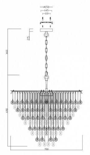 Подвесная люстра Maytoni Linn MOD091PL-09CH в Набережных Челнах - naberezhnye-chelny.mebel24.online | фото 3