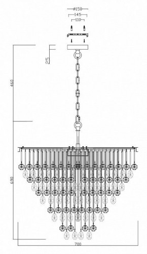 Подвесная люстра Maytoni Linn MOD091PL-09G в Набережных Челнах - naberezhnye-chelny.mebel24.online | фото 4