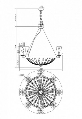 Подвесная люстра Maytoni Pantheon H021PL-08CH в Набережных Челнах - naberezhnye-chelny.mebel24.online | фото 4