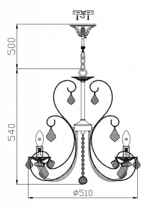 Подвесная люстра Maytoni Princess ARM270-05-R в Набережных Челнах - naberezhnye-chelny.mebel24.online | фото