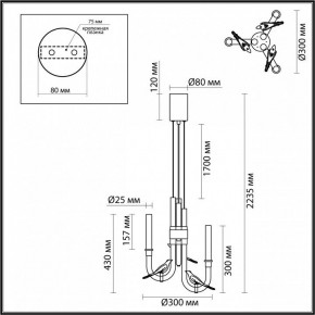 Подвесная люстра Odeon Light Lark 5431/6L в Набережных Челнах - naberezhnye-chelny.mebel24.online | фото 5