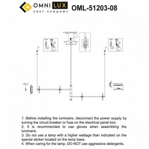 Подвесная люстра Omnilux Indovero OML-51203-08 в Набережных Челнах - naberezhnye-chelny.mebel24.online | фото 3