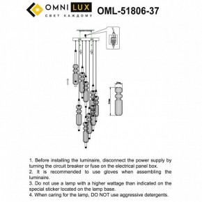 Подвесная люстра Omnilux Vepri OML-51806-37 в Набережных Челнах - naberezhnye-chelny.mebel24.online | фото 9