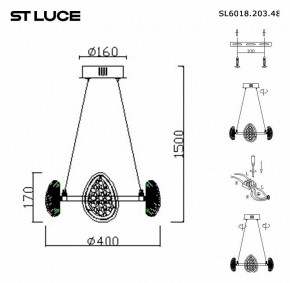 Подвесная люстра ST-Luce Enigma SL6018.203.48 в Набережных Челнах - naberezhnye-chelny.mebel24.online | фото 4