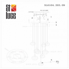 Подвесная люстра ST-Luce Montecelio SL6104.203.09 в Набережных Челнах - naberezhnye-chelny.mebel24.online | фото 3