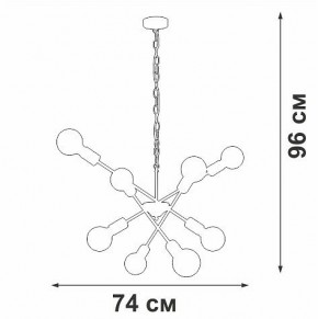 Подвесная люстра Vitaluce V4750 V4750-1/8 в Набережных Челнах - naberezhnye-chelny.mebel24.online | фото 2
