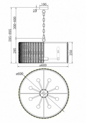 Подвесной светильник Maytoni Facet MOD094PL-08CH в Набережных Челнах - naberezhnye-chelny.mebel24.online | фото 3