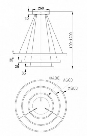 Подвесной светильник Maytoni Rim MOD058PL-L100W4K в Набережных Челнах - naberezhnye-chelny.mebel24.online | фото 6