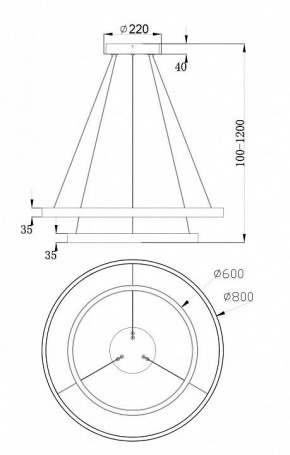 Подвесной светильник Maytoni Rim MOD058PL-L74W4K в Набережных Челнах - naberezhnye-chelny.mebel24.online | фото 6